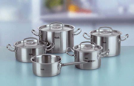Fissler Profi Комплект Саксии От Неръждаема Стомана Сребристи 5 Съда