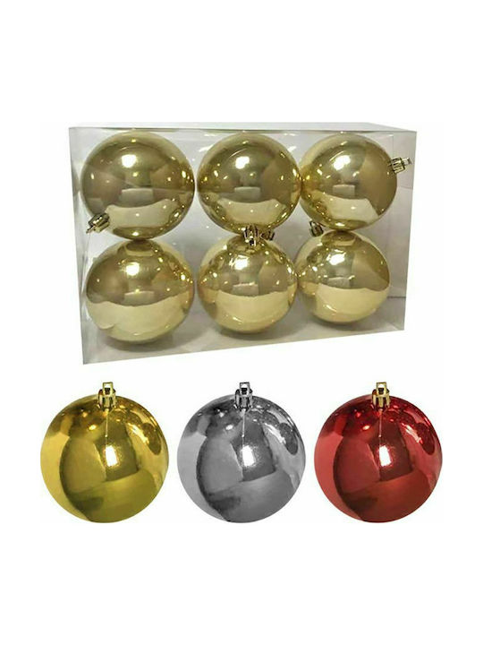 XMASfest Weihnachtshänger Kugel Ornament Plastik Gold 6cm Set 6Stück