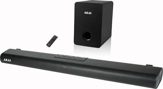 Akai Proffesional ASB-7WSW Soundbar 2.1 Bluetooth και HDMI 120W με Ασύρματο Subwoofer και Τηλεχειριστήριο Μαύρο