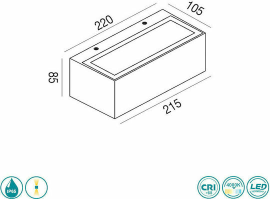 La Mia Luce Ruhm Стенна Външна Таванна Лампа LED IP65 с Естествено Бяло Осветление