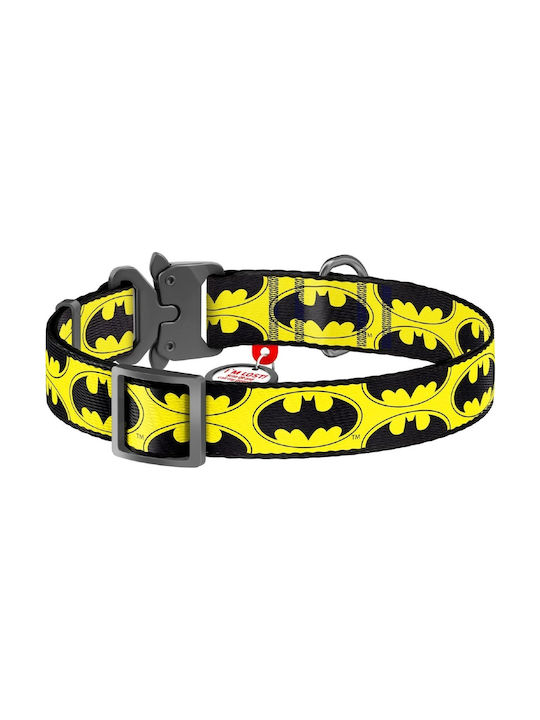 WauDog Batman Logo Dog Collar In Yellow Colour Περιλαίμιο με Smart ID 15mm x 23-35cm