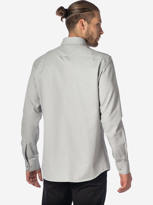 Sogo Men's Shirt Long Sleeve Cotton Gray