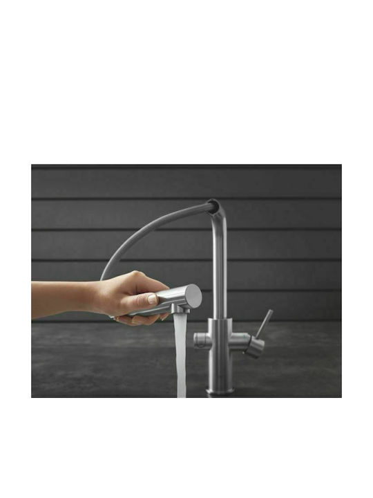 Grohe Blue Home L-Spout Kitchen Faucet Counter Silver