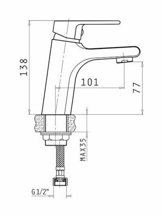 Pyramis Vigoro Mixing Sink Faucet Silver