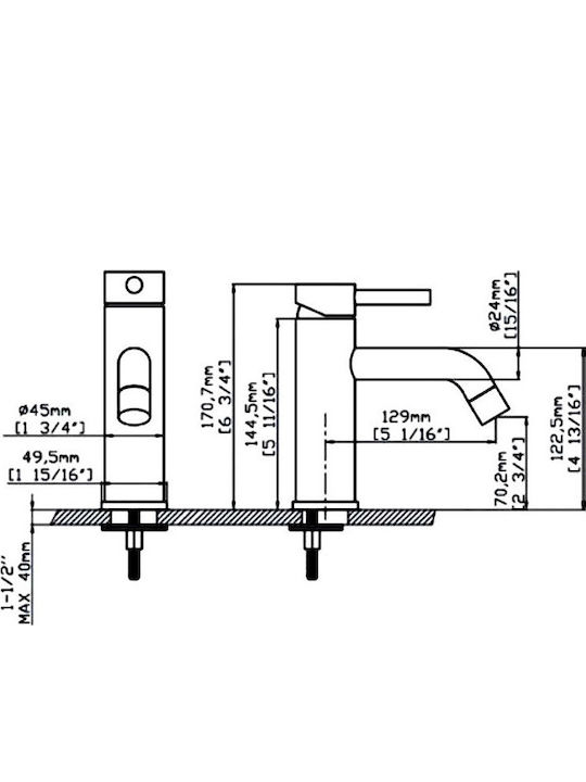 Karag Artemis Mixing Sink Faucet Oro