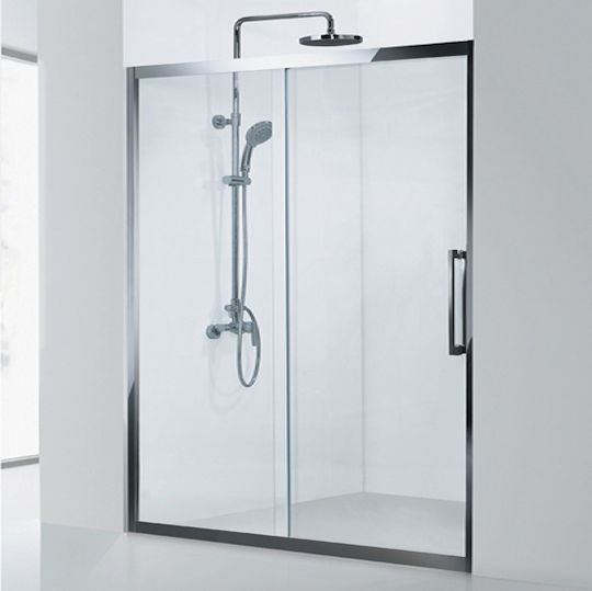 Karag Inox 400 Διαχωριστικό Ντουζιέρας με Συρόμενη Πόρτα 160x190cm Clear Glass