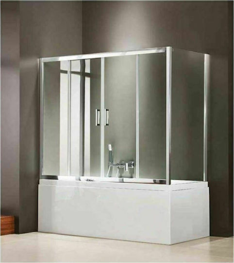 Axis Bath Slider 2+2 Διαχωριστικό Μπανιέρας με Συρόμενη Πόρτα 177-181x140cm Clear Glass