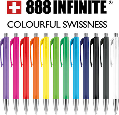 Caran D'ache 888 Infinite Pen Ballpoint with Blue Ink 888.1432 Yellow