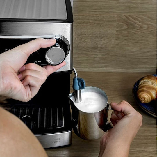 Cecotec Power Espresso 20 Espressomaschine 850W Druck 20bar Silber