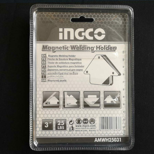 Ingco AMWH25031 Γωνία Συγκόλλησης με Μαγνητική Ικανότητα 11.5kg & Γωνίες 135° / 45° / 90°
