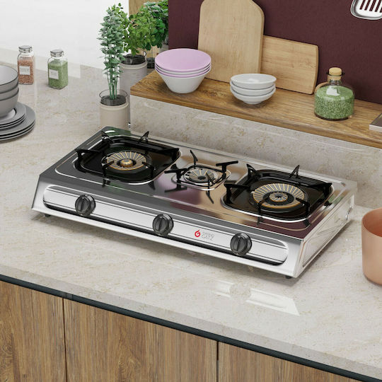 Thermogatz KS-3 Liquid Gas Countertop Triple Burner Inox