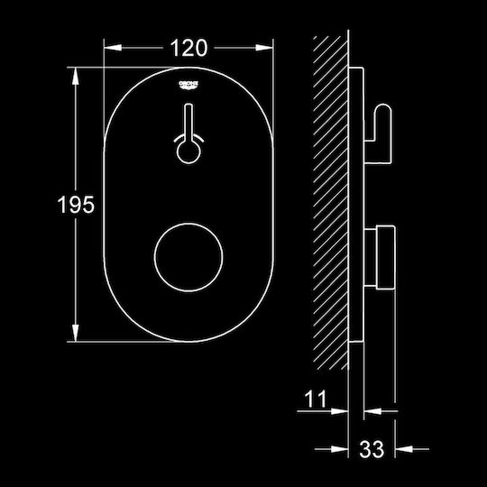 Grohe Eurosmart за душ кабина 2 изхода Сребрист