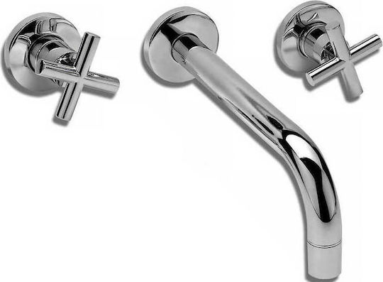 Gloria Orizontal Built-In Mixer & Spout Set for Bathroom Sink with 1 Exit Chrome Gloria Orizontal Built-In Mixer & Spout Set for Bathroom Sink with 1 Exit Chrome