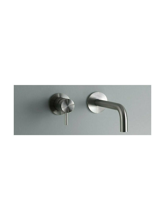 Imex Moscu Built-In Mixer & Spout Set for Bathroom Sink with 1 Exit Inox Silver