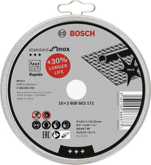 Bosch Standard Cutting Disc Metal Hole Diameter 125mm with 60 Teeth 10pcs