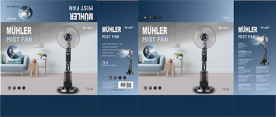 Muhler Misting Fan 75W Fan Diameter 40cm Black