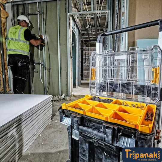 DEWALT Tstak Tool Compartment Organiser 10 Slot with Removable Box Yellow 44x33.7x11.95cm