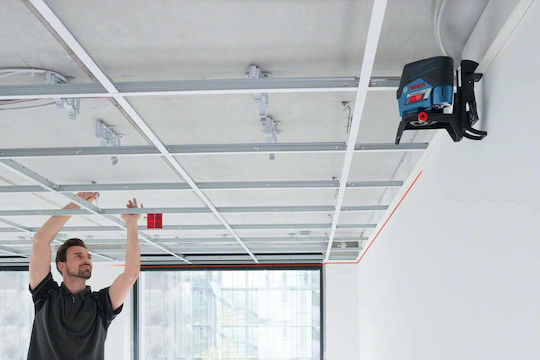 Bosch Αυτορυθμιζόμενο Γραμμικό Αλφάδι Laser Κόκκινης Δέσμης 12V με Εύρος Εργασίας 20m