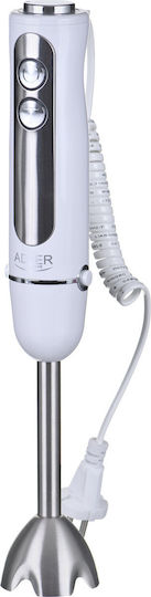 Adler Blender De Mână Cu Tijă Din Inox 1500W Alb