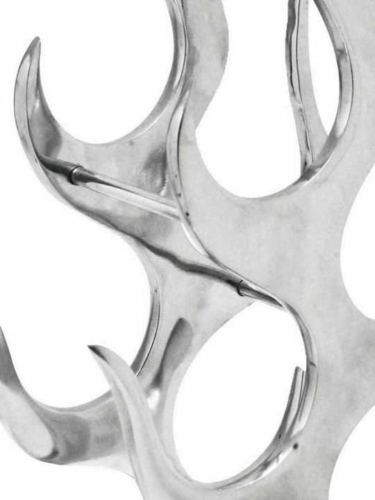 vidaXL Flamme Tischplatte Flaschenhalter Metallisch für 9 Flaschen Silber 31x13x94εκ.