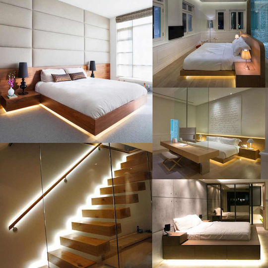 Waterproof LED Strip 12V Cold White Light 2x1.2m Type SMD2835 with Motion Sensor & Power Supply