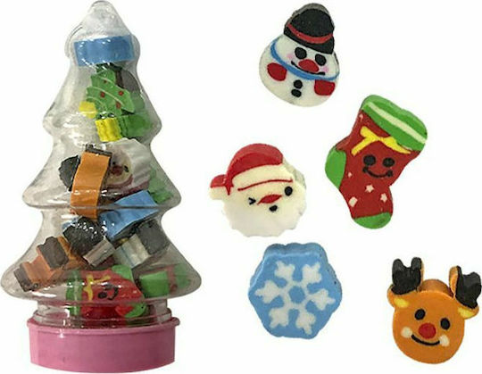 XMASfest Eraser Set for Pencil and Pen Erasers Xmas inside Tree 1.5cm 20pcs