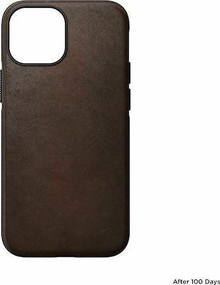 Nomad Modern Leather Umschlag Rückseite Leder Rustic Brown (iPhone 13 Mini) NM01057185