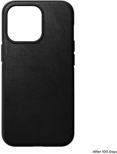 Nomad Modern Leather Umschlag Rückseite Leder 1.1mm Schwarz (iPhone 13 Pro)