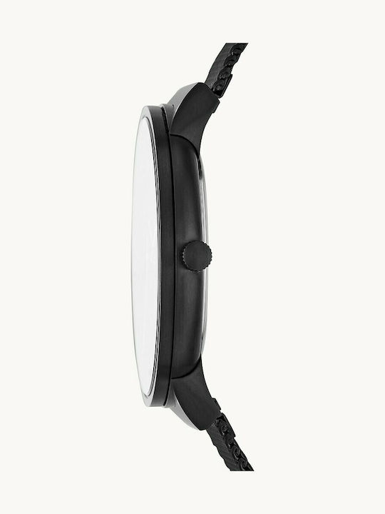 Skagen Ancher Ανδρικό Ρολόι 40mm Μπαταρίας με Μαύρο Μεταλλικό Μπρασελέ