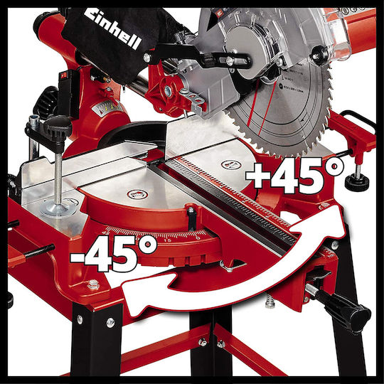 Einhell TC-SM 2531/2 U Kapp- und Gehrungssäge Elektrisch 1900W Schiebesäge mit Schnittführung Laser & Scheibendurchmesser 254mm
