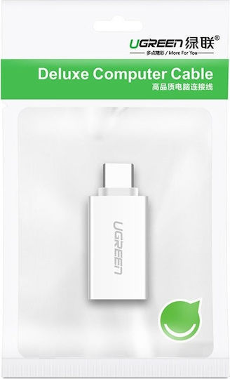 Ugreen Μετατροπέας USB-C male σε USB-A female Λευκό 1τμχ 30155
