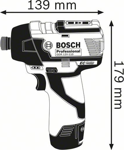Bosch GDR 12V-110 Παλμικό Κατσαβίδι Μπαταρίας Brushless 12V 2x3Ah