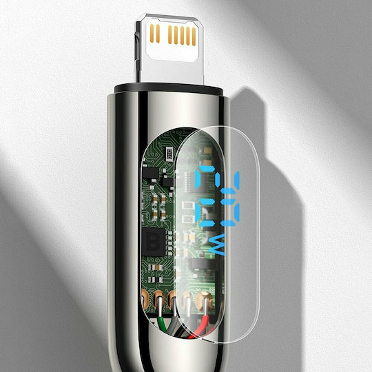 Baseus Display Плетена USB-C към Lightning кабел 20W Черен 2м (CATLSK-A01)