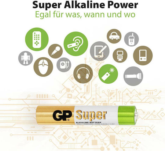 GP Batteries Super Αλκαλικές Μπαταρίες AAAA 1.5V 2τμχ