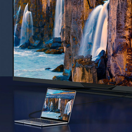 Baseus HDMI 2.1 Ултра Висока Скорост 48Gbps 4K 120Hz HDR VRR Плетен Кабел HDMI мъжки - HDMI мъжки 3m Черен