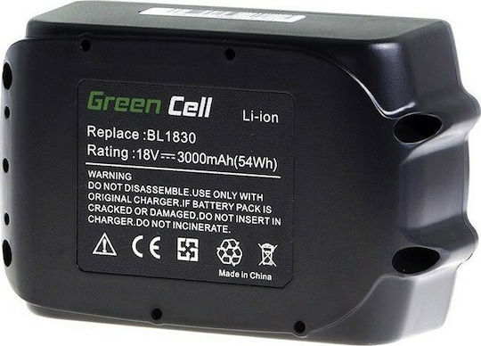 Green Cell Baterie Unealtă Litiu 18V cu Capacitate 3Ah