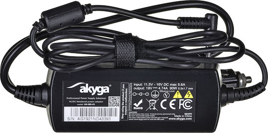 Akyga Φορτιστής Laptop 90W 19V 4.74A για Acer με Αντάπτορα Τροφοδοσίας
