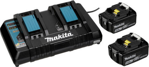 Makita Set 2 Baterii Unelte Litiu 18V Capacitate 5Ah cu Încărcător DC18RD
