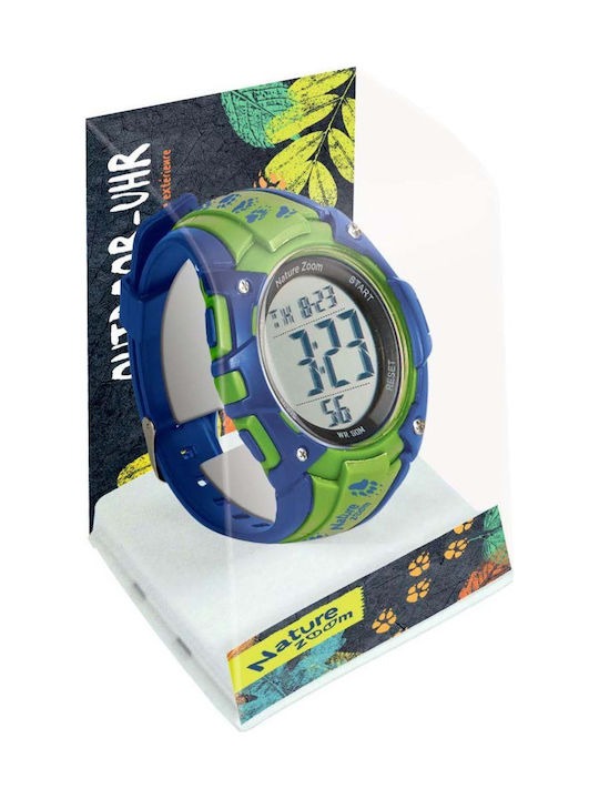 Die Spiegelburg Kids Digital Watch Nature-Zoom with Rubber/Plastic Strap Blue