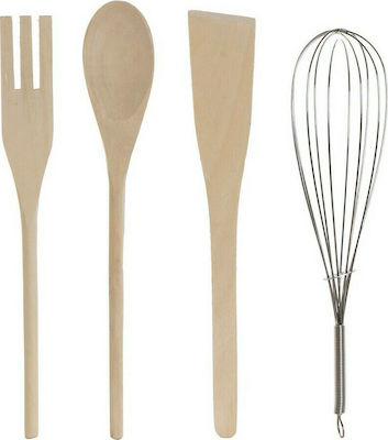 DKD Home Decor Wooden Cooking Utensil Set Beige 5pcs