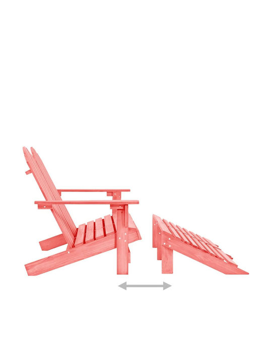Ξαπλώστρα Διπλή Ξύλινη Adirondack Ροζ 119.5x147.5x89.5εκ.