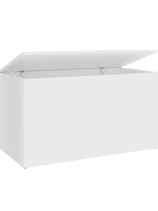 vidaXL Cutie de depozitare pentru exterior Alb PAL Lemn Alb L84xW42xH46buc