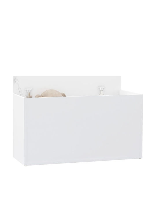vidaXL Cutie de depozitare pentru exterior Alb PAL Lemn Alb L84xW42xH46buc