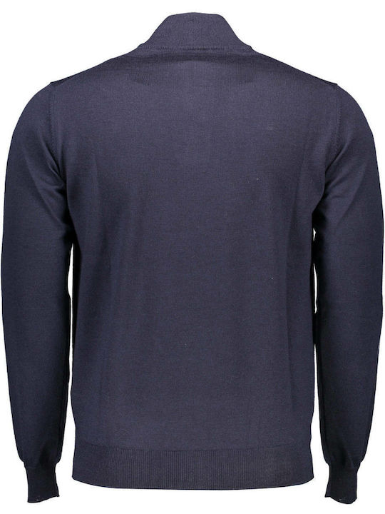 Harmont & Blaine Herren Langarm-Pullover Ausschnitt mit Reißverschluss Navy