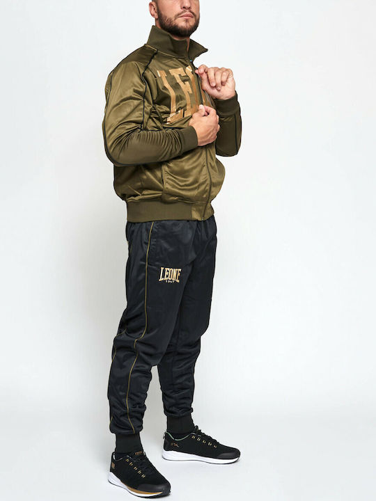 Tracksuit Glossy with Elastic Khaki / Black