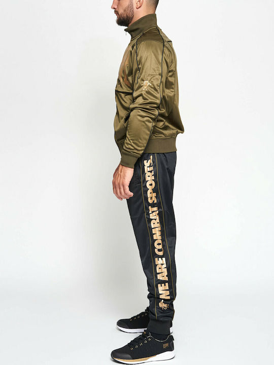 Tracksuit Glossy with Elastic Khaki / Black