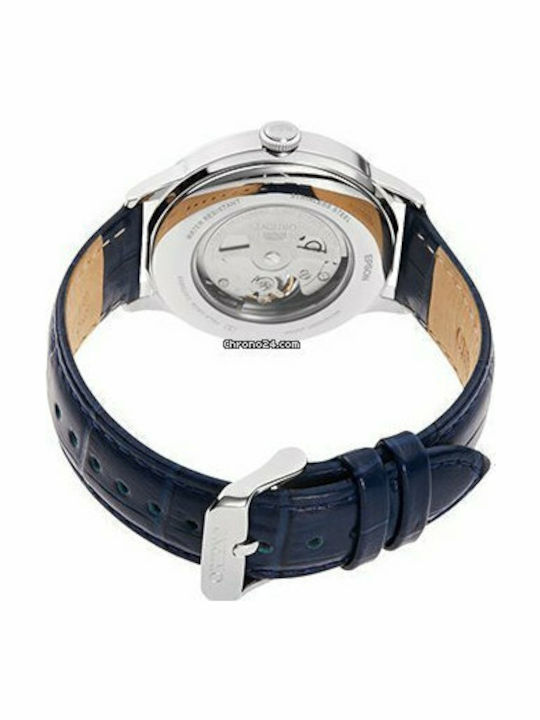 Orient Bambino Men's Watch 41.5mm Chronograph Automatic with Blue Leather Strap