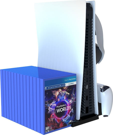 iPega P5009 multi-function base Βάση Φόρτισης για 2 χειριστήρια PS5 με φωτισμό LED Μαύρη PG-P5009