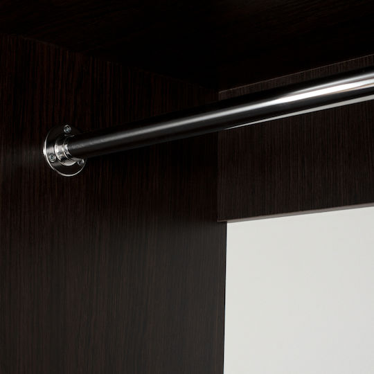 Ușă dublă Dulap de Haine Glisare ADLER cu Oglindă Wenge 180x60x210cm