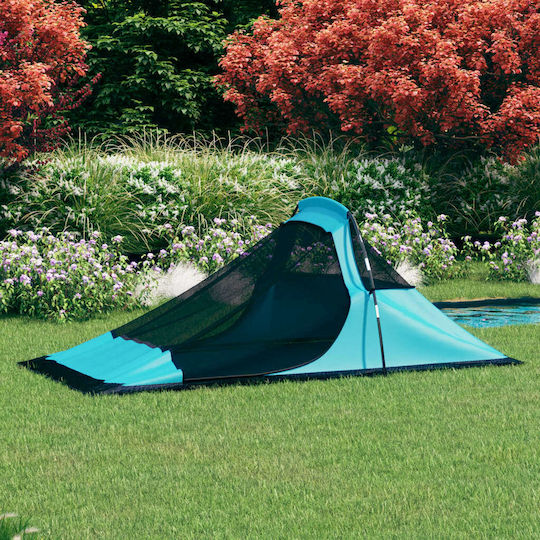 vidaXL Summer Camping Tent Mountaineering Blue for 1 Person Waterproof 1000mm 317x240x95cm